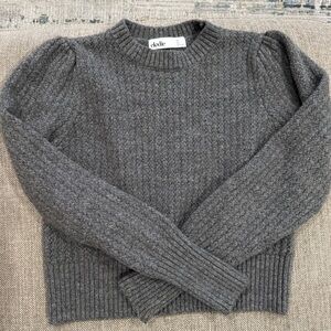Elodie Cropped Charcoal Gray Sweater